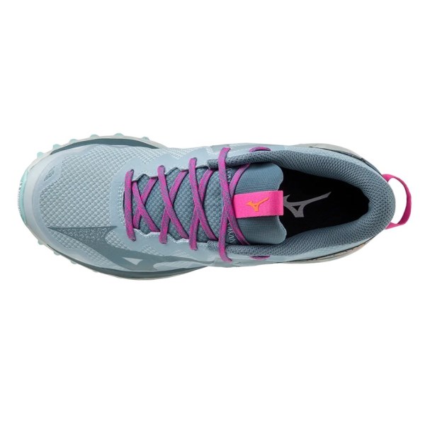 Mizuno Wave Mujin 9 - Womens Trail Running Shoes - Forget-Me-Not/Nimbus Cloud/Neon Pink