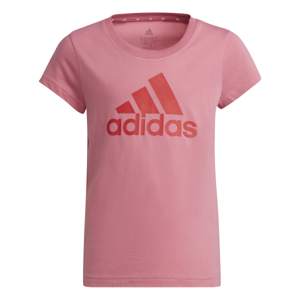 Adidas Essentials Big Logo Kids Girls T-Shirt - Rose Tone/Vivid Red