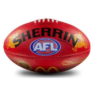 Sherrin Split Leather Sir Doug Nicholls Round McDonalds 2022 AFL Football - Size 5 - Red