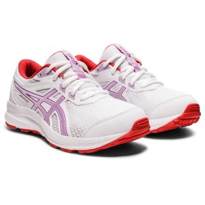 Asics Contend 8 GS - Kids Running Shoes - White/Orchid