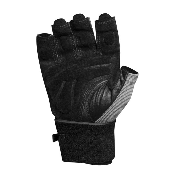Lift Tech Klutch Mens Wrist Wrap Gloves - Black/Silver