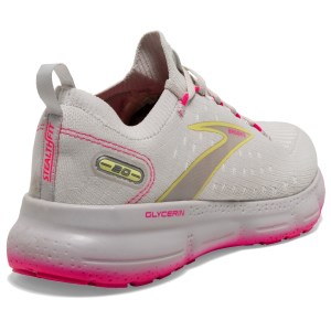 Brooks Glycerin StealthFit 20 - Womens Running Shoes - Grey/Yellow/Pink