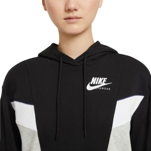 Nike Sportswear Heritage Womens Hoodie - Black/Grey Heather/White