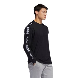 Adidas One Team Graphic Mens Long Sleeve T-Shirt - Black
