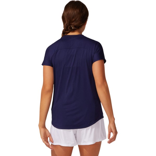 Asics Court Piping Womens Tennis T-Shirt - Peacoat