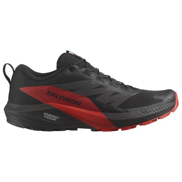 Salomon Sense Ride 5 - Mens Trail Running Shoes - Black/Fiery Red/Black