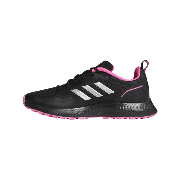 Adidas Runfalcon 2.0 TR - Womens Trail Running Shoes - Black/Silver Metallic/Screaming Pink