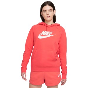 Nike Sportswear Essential Fleece Pullover Womens Hoodie - Magic Ember/White