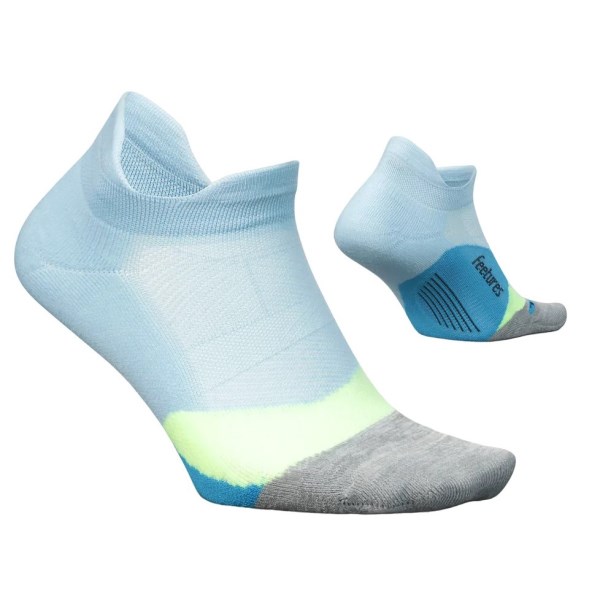 Feetures Elite Light Cushion No Show Tab Running Socks - Blue Crystal