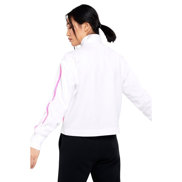 Champion EU Legacy Tape 1/4 Zip Womens Pullover - White/Pink