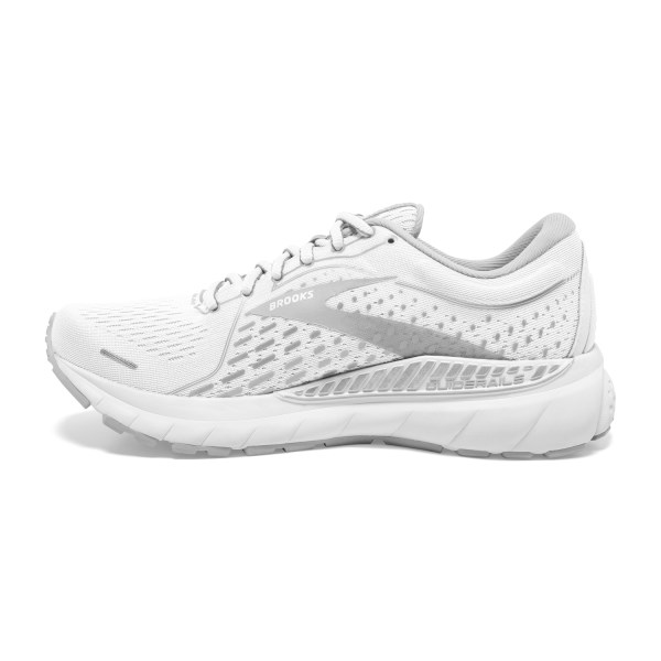 Brooks Adrenaline GTS 21 - Womens Running Shoes - White/Grey/Silver