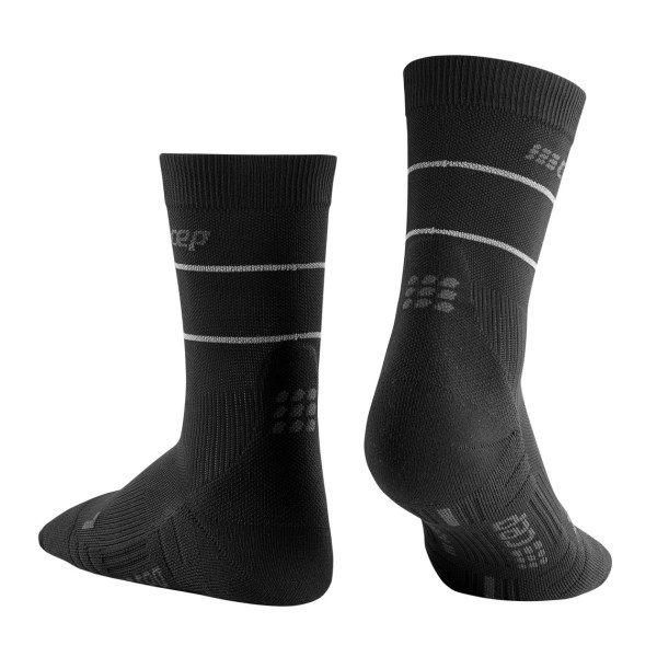 CEP Reflective Mid Cut Running Socks - Black