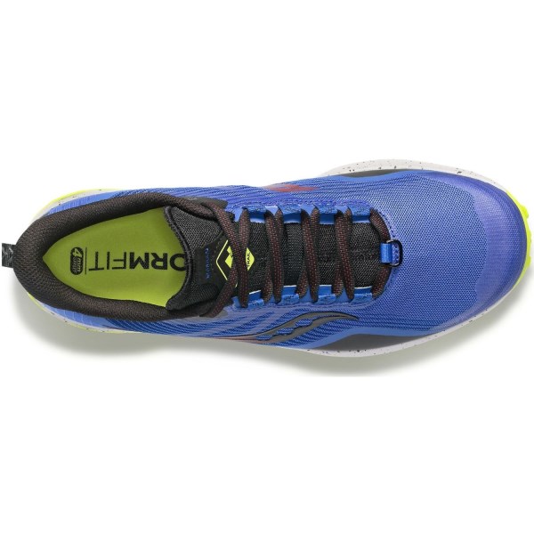 Saucony Peregrine 12 - Mens Trail Running Shoes - Blue Raz/Acid