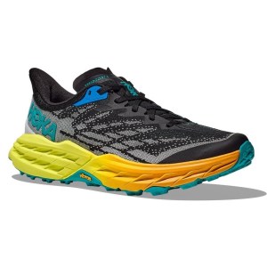 Hoka Speedgoat 5 - Mens Trail Running Shoes - Black/Evening Primrose
