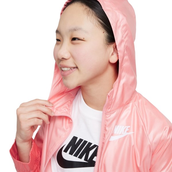 Nike Sportswear Windrunner Kids Girls Jacket - Coral Chalk/Sea Coral/White