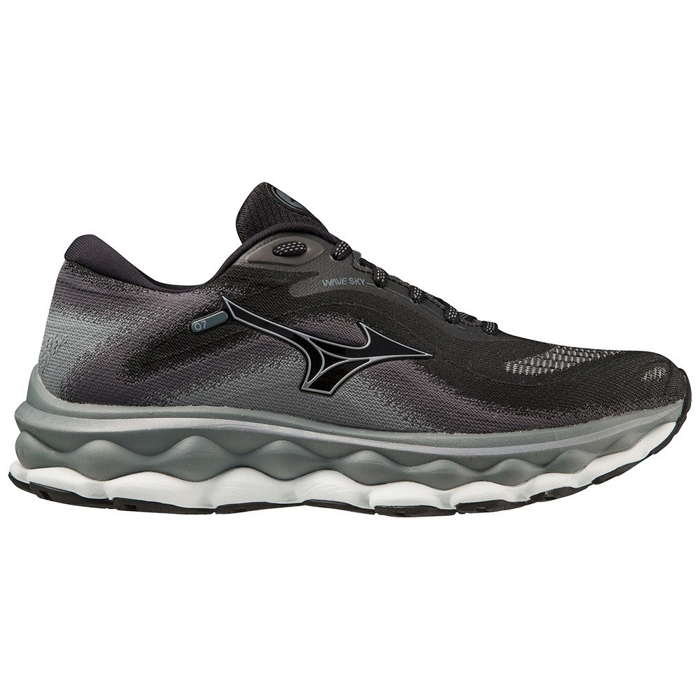 Mizuno Wave Sky 7 - Womens Running Shoes - Black/Silverstar/Stormy ...