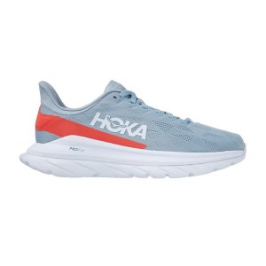 Hoka Mach 4 - Womens Running Shoes - Blue Fog/Hot Coral