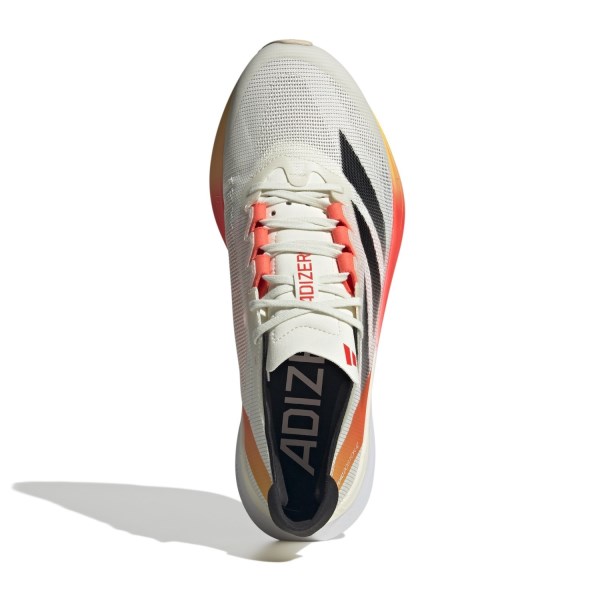 Adidas Adizero Boston 12 - Mens Running Shoes - Ivory/Core Black/Solar Red