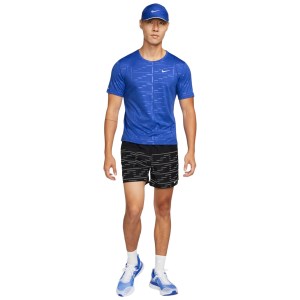Nike Dri-Fit UV Run Division Miler Mens Running T-Shirt - Hyper Royal/Reflective SIlver