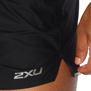 2XU GHST 3 Inch Mens Running Shorts - Black/Black Reflective