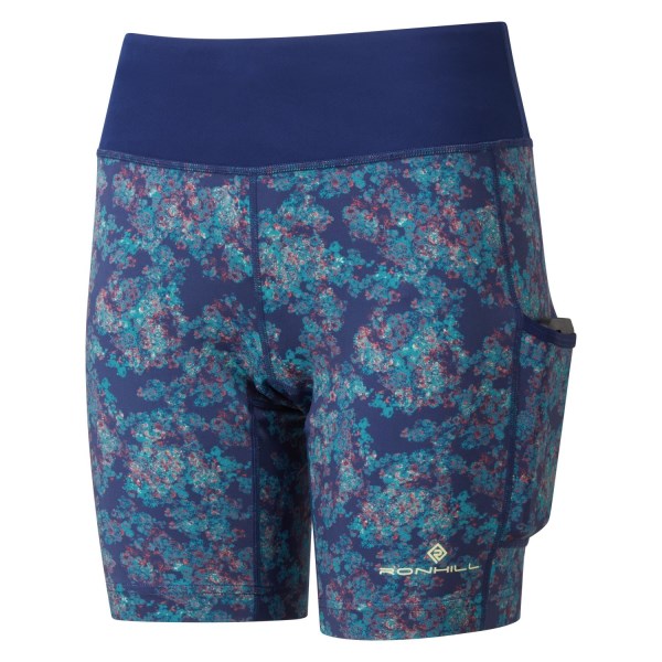 Ronhill Life Stretch Womens Running Shorts - Deep Blue/Micro Floral