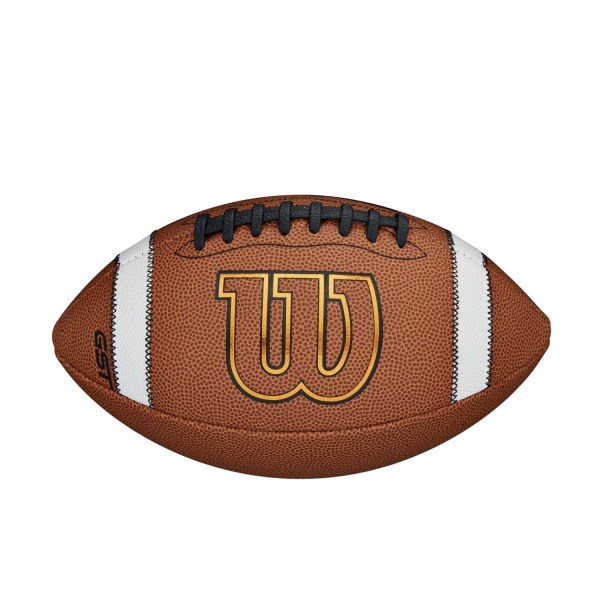 Wilson GST Composite Official Size Football - Brown/White