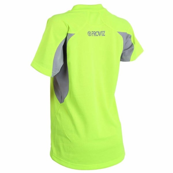 Proviz Active Hi-Vis Womens Running T-Shirt - Yellow/Grey