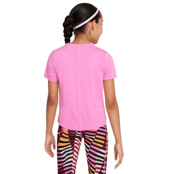 Nike Dri-Fit One Kids Girls Training T-Shirt - Playful Pink/White