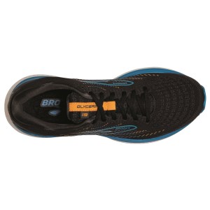 Brooks Glycerin 19 - Mens Running Shoes - Black/Orange/Blue