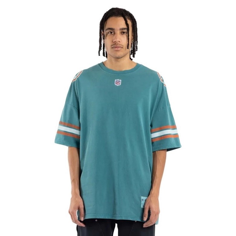 47 Men's Miami Dolphins Turnback Front Teal T-Shirt