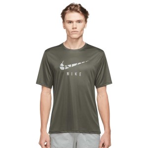 Nike Dri-Fit Run Division Mens Running T-Shirt - Cargo Khaki/Reflective Silver