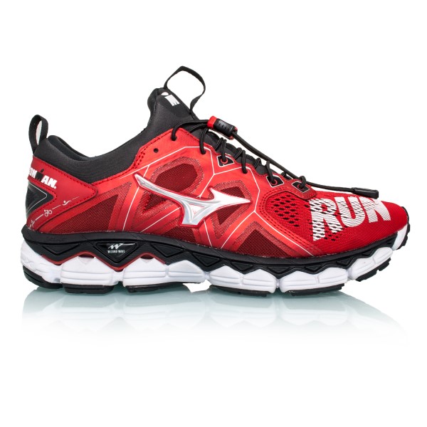 Mizuno Wave Sky 2 Tri IronMan Edition - Unisex Running Shoes - Red/Silver/Black