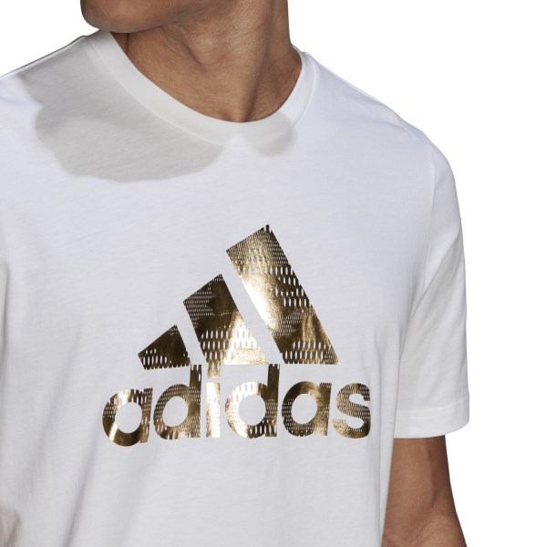 Adidas Badge Of Sports Foil Logo Mens T-Shirt - White
