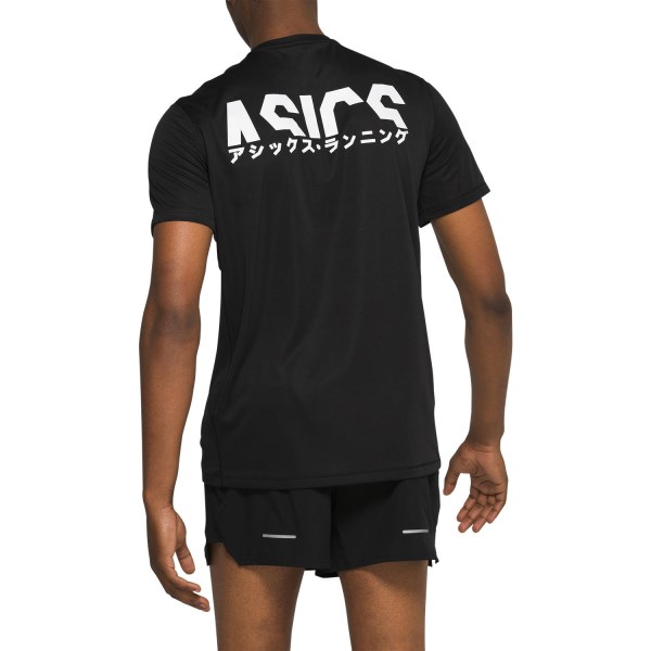 Asics Katakana Mens Short Sleeve Running Top - Performance Black
