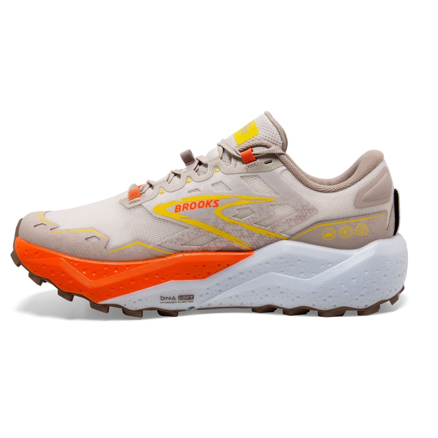 Brooks Caldera 7 - Mens Trail Running Shoes - White Sand/Chateau Grey ...
