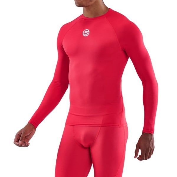 Skins Series-1 Mens Compression Long Sleeve Top - Red