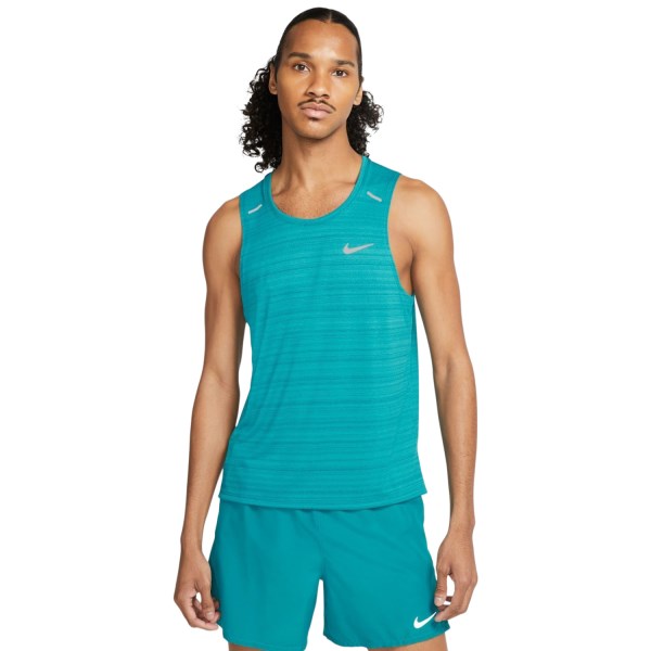 Nike Dri-Fit Miler Mens Running Tank Top - Blustery/Reflective Silver