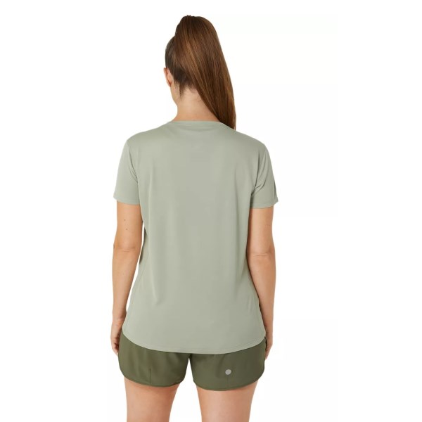 Asics Silver Womens Short Sleeve Running T-Shirt - Olive Grey