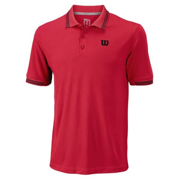 Wilson Star Tipped Mens Tennis Polo Shirt - Red/Black
