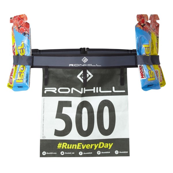 Ronhill Race Number Waist Belt - Charcoal/Black
