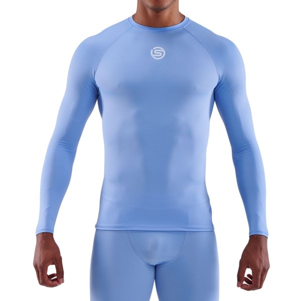 Skins Series-1 Mens Compression Long Sleeve Top - Sky Blue