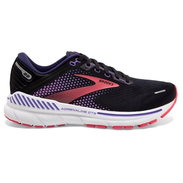 Brooks Adrenaline GTS 22 - Womens Running Shoes - Black/Purple/Coral