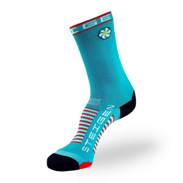 Steigen Three Quarter Length Running Socks - Aqua Blue