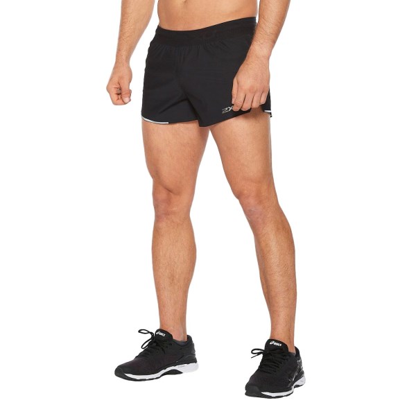 2XU GHST 3 Inch Mens Running Shorts - Black/Black Reflective