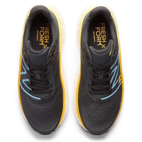 New Balance Fresh Foam More v4 - Mens Running Shoes - Black/Coastal Blue/Ginger Lemon
