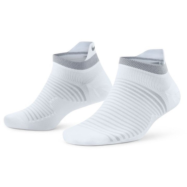 Nike Spark Lightweight No-Show Running Socks - White/Reflective Silver ...