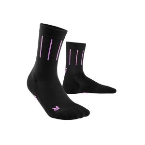 CEP Pinstripe Mid Cut Compression Socks - Black