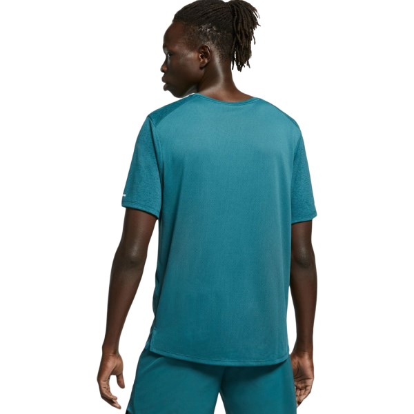 Nike Dri-Fit Miler Run Division Short Sleeve Mens Top - Dark Teal Green/Reflective Silver