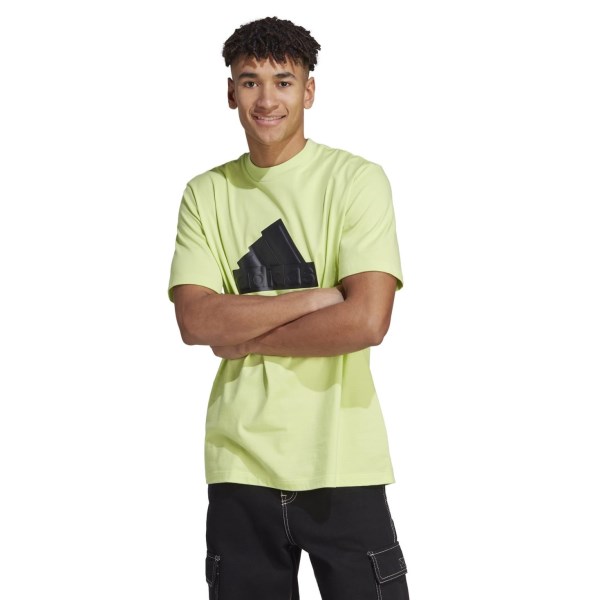 Adidas Badge Of Sport Mens Bomber T-Shirt - Pulse Lime/Black