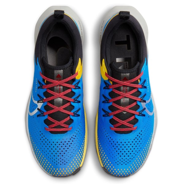 Nike React Pegasus Trail 4 - Mens Trail Running Shoes - Light Photo Blue/Metallic Silver/Track Red